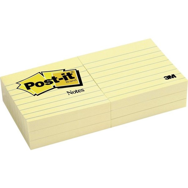 Post-It Notes, Post-It, 3X3, 6Pk, Lined Pk MMM6306PK